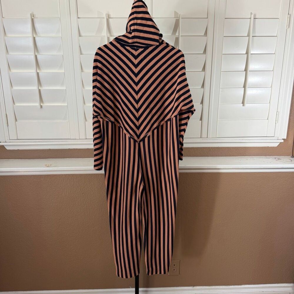 New Free People Heavy Knit Jumpsuit Sz XS Oversized Chunky Boho Chic Chevron - Picture 6 of 6